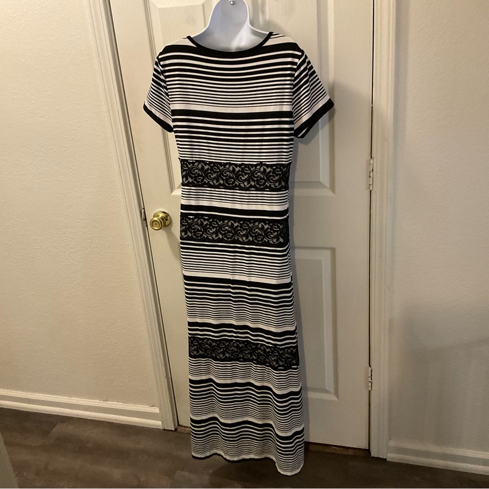 Style & Co. Black and White Striped Maxi Dress - Picture 4 of 9